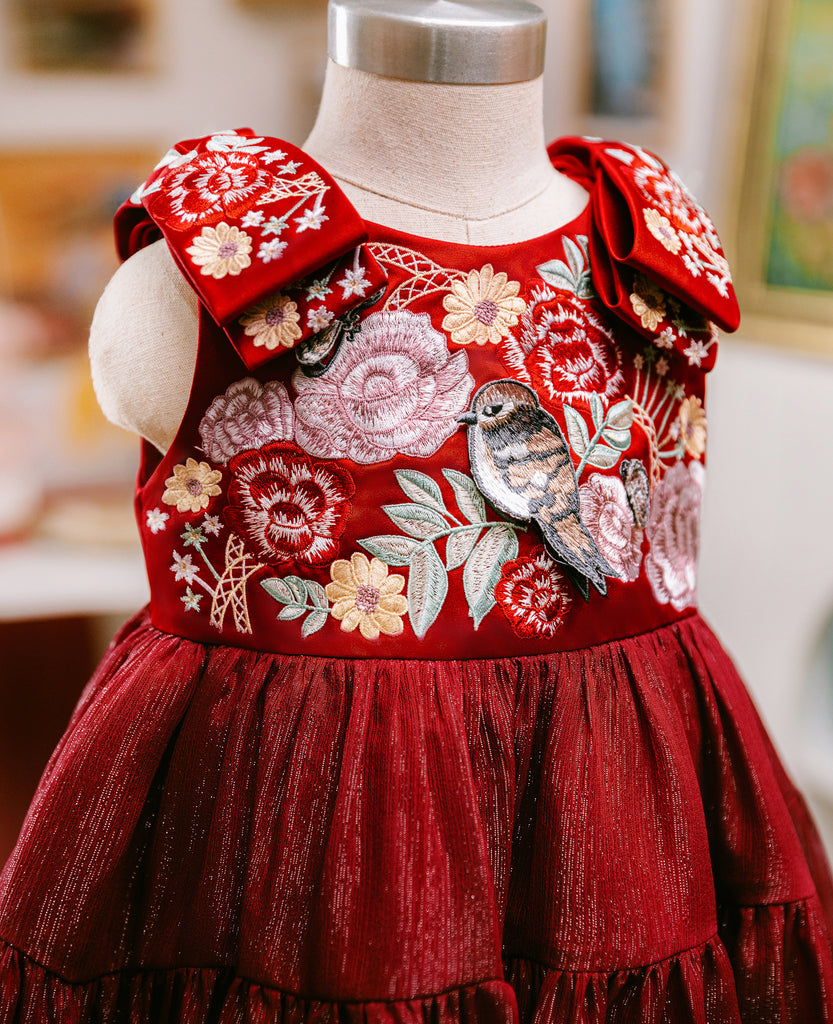 Laurelle Dress in Ruby Red
