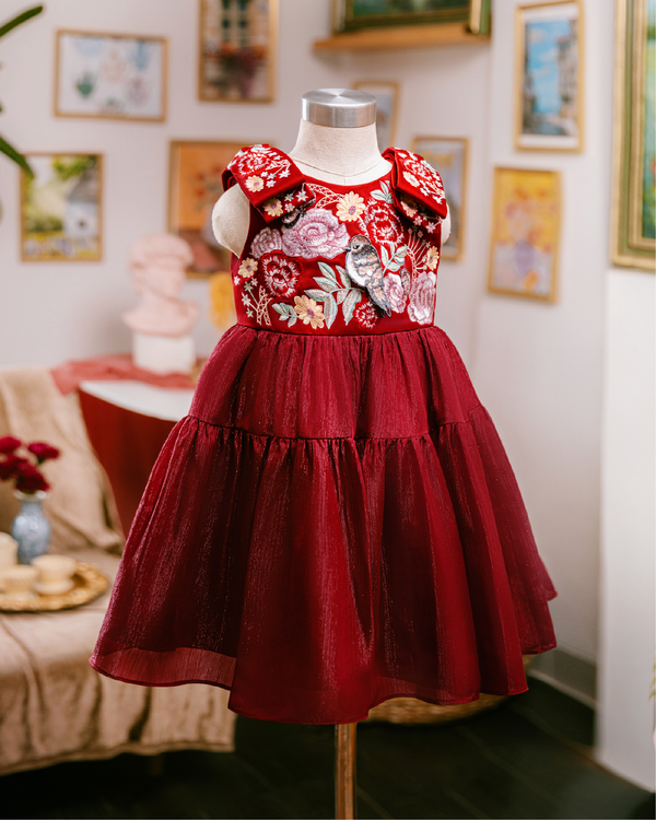 Laurelle Dress in Ruby Red