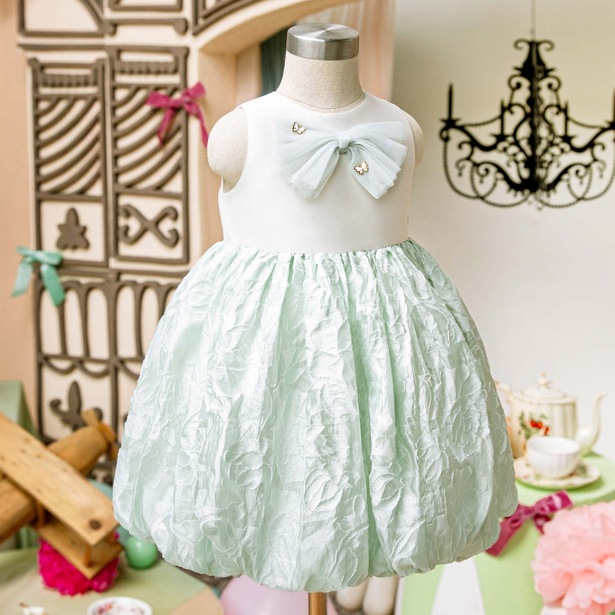 Elodie Dress in Mint Poppuri Elodie Dress in Mint Poppuri