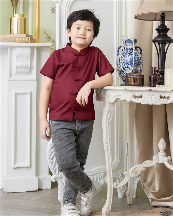 Mason Shirt in Maroon Boys