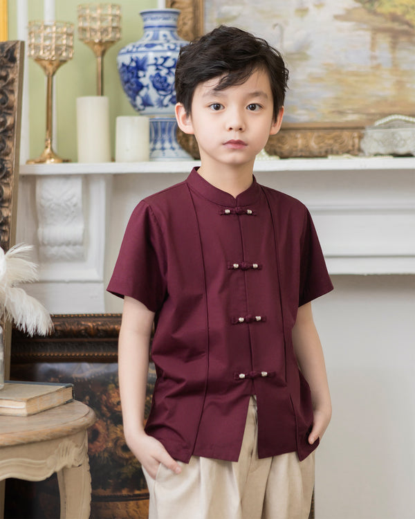 Collin Shirt in Mahogany Red Boys