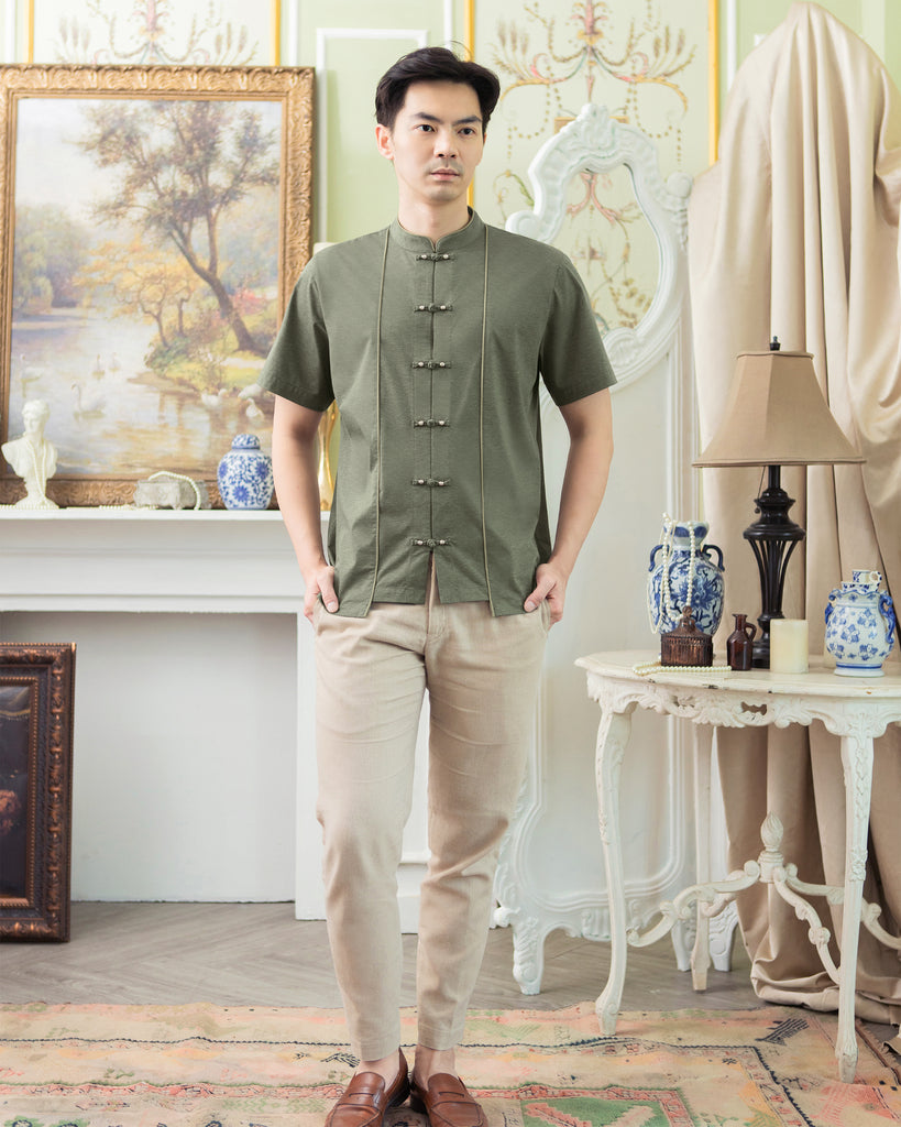 Collin Shirt in Olive Green Men