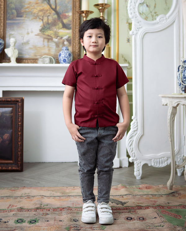 Mason Shirt in Maroon Boys