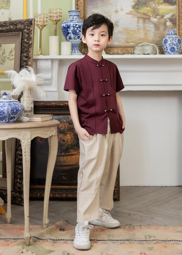 Collin Shirt in Mahogany Red Boys