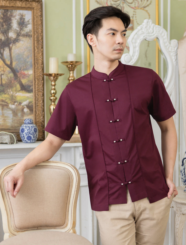 Collin Shirt in Mahogany Red Men