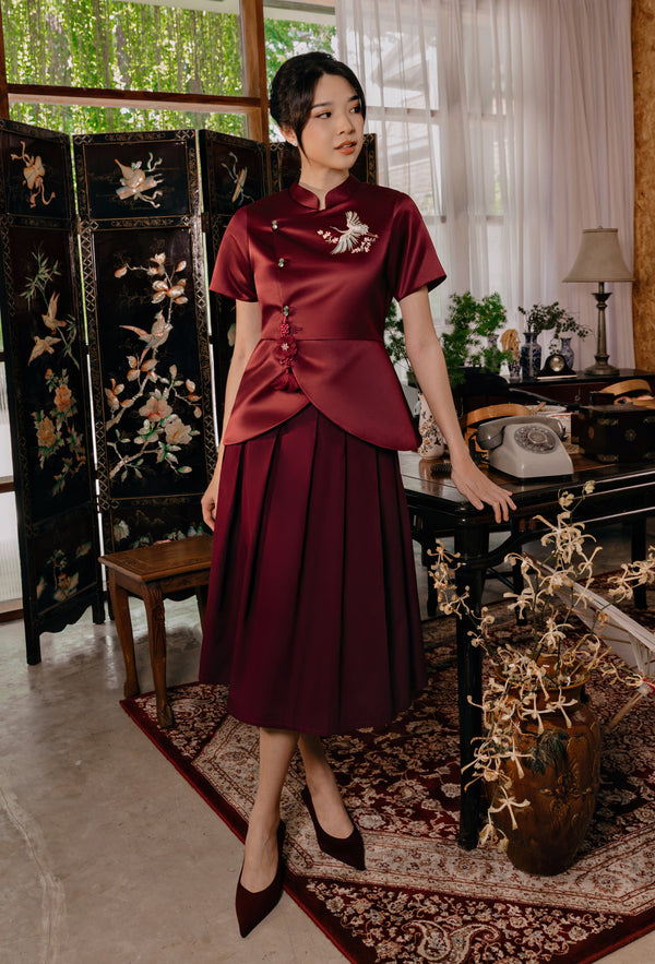 Callie Skirt Women in Maroon