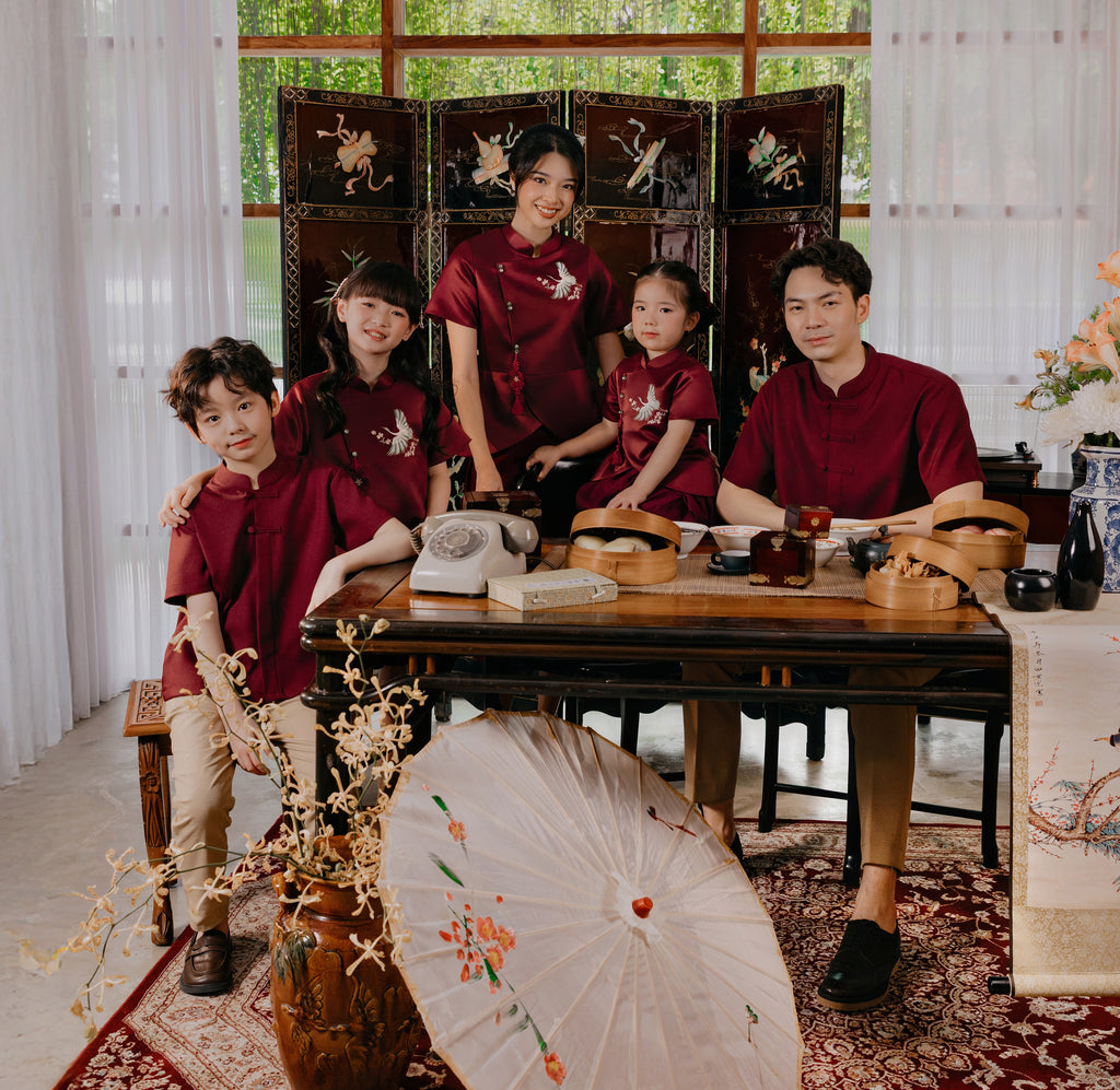 Asher Shirt Boys in Maroon Oak