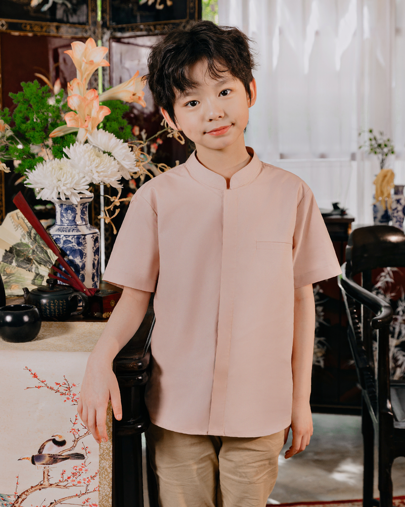 Connor Shirt Boys in Malted Blush