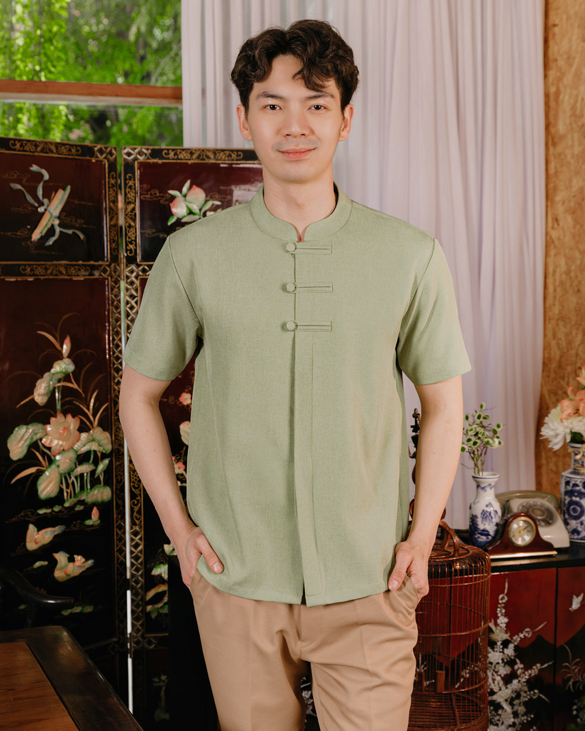 Asher Shirt Men in Sage Green Poppuri Asher Shirt Men in Sage Green Poppuri