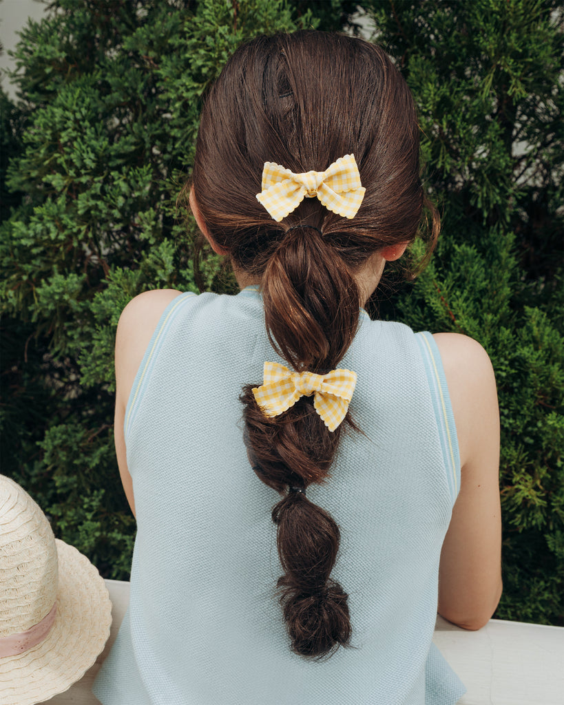 Gingham Twin Clips in Yellow