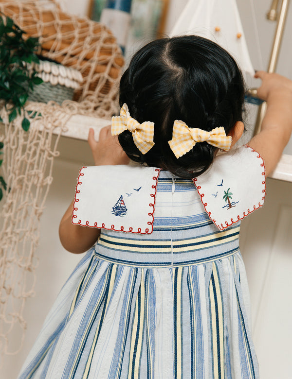 Gingham Twin Clips in Yellow