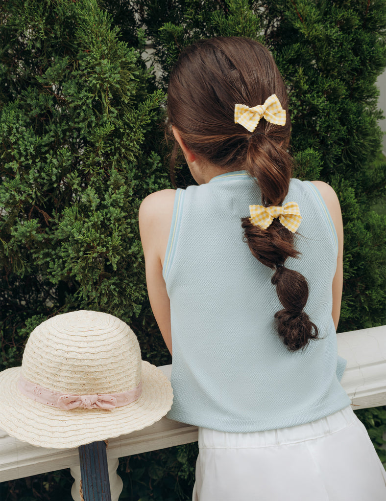 Gingham Twin Clips in Yellow