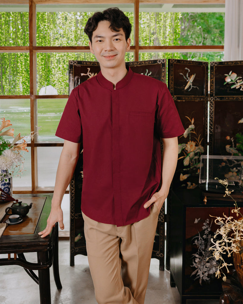 Connor Shirt Men in Deep Red