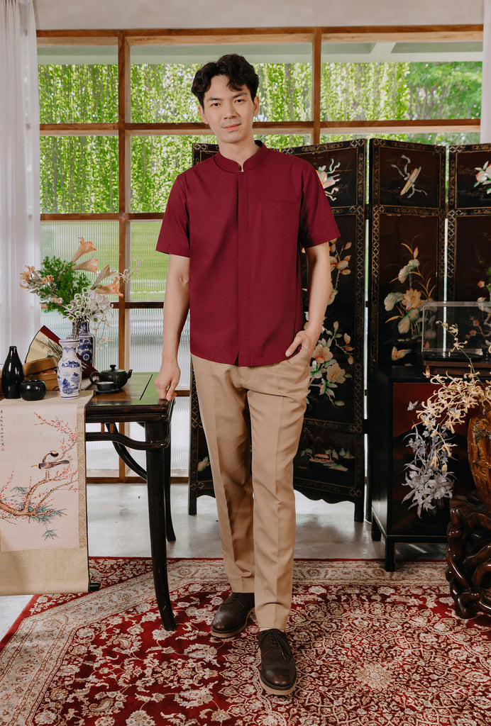 Connor Shirt Men in Deep Red
