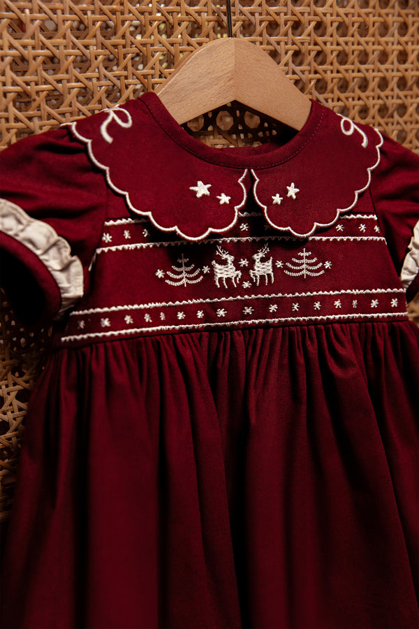 Baby Abigail Dress in Maroon