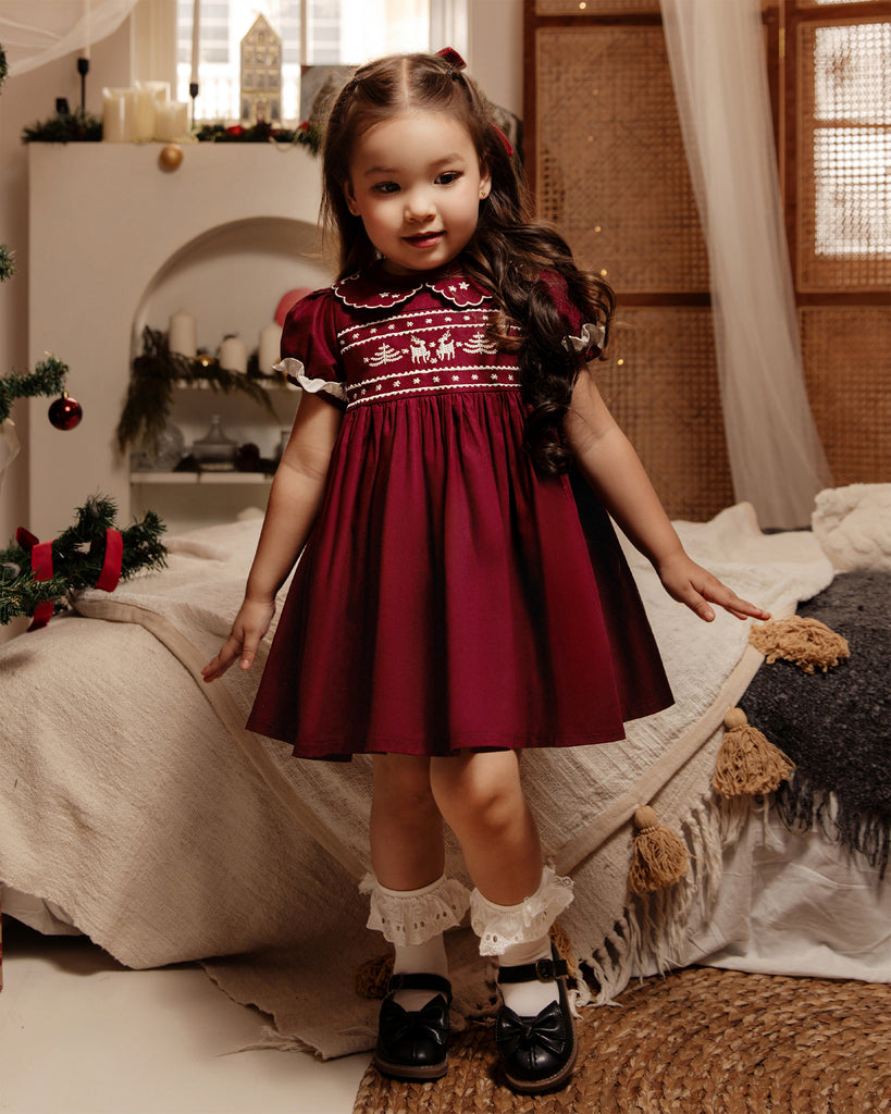 Abigail Dress in Maroon