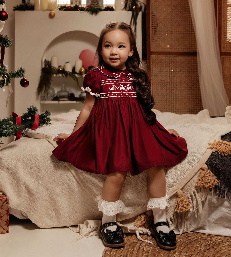 Abigail Dress in Maroon