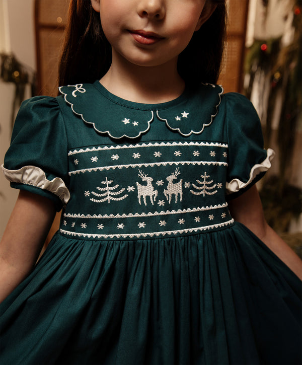 Abigail Dress in Pine Green
