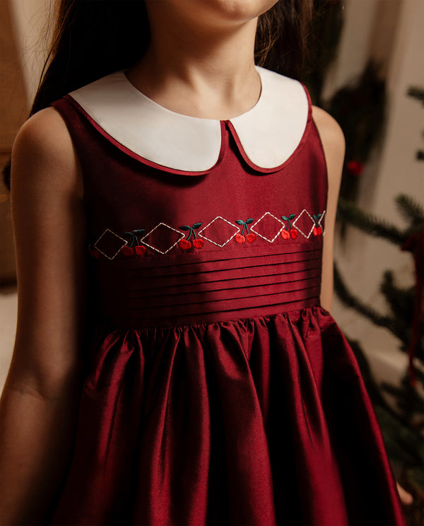 Caroline Dress in Berry Red