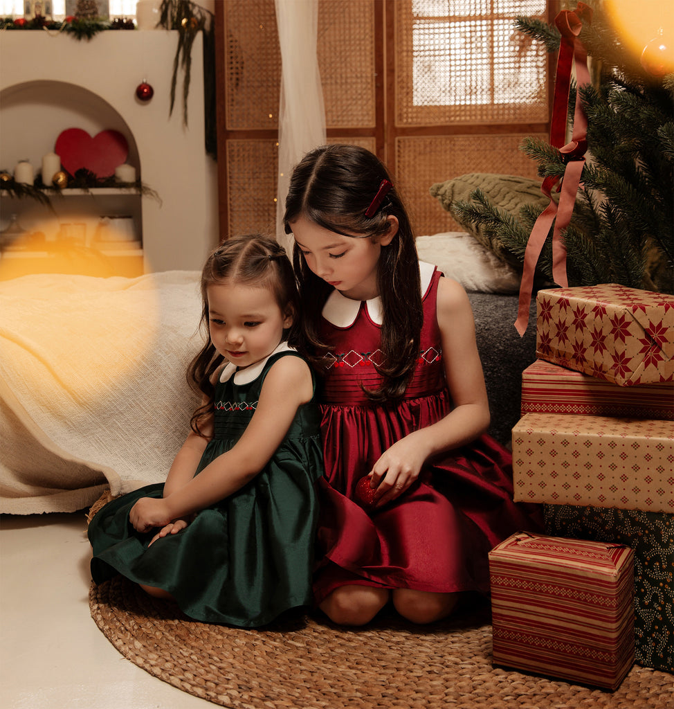 Caroline Dress in Berry Red