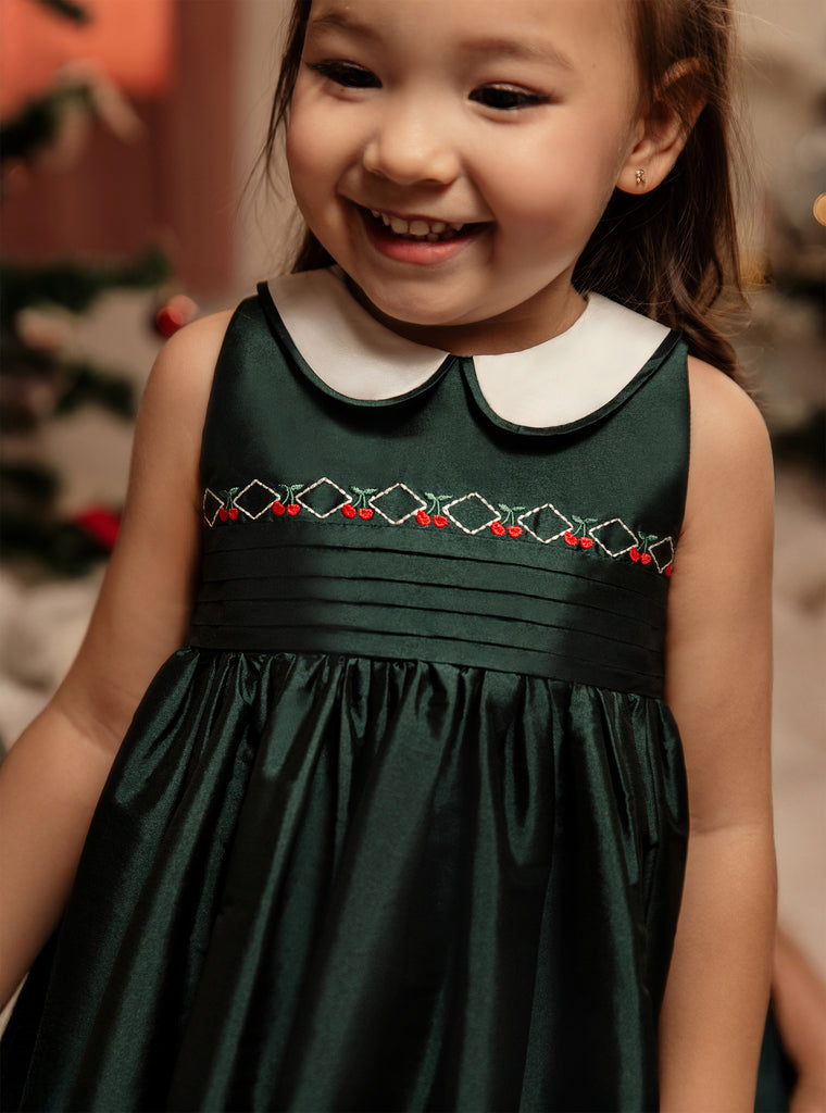 Caroline Dress in Eden Green Poppuri Caroline Dress in Eden Green Poppuri