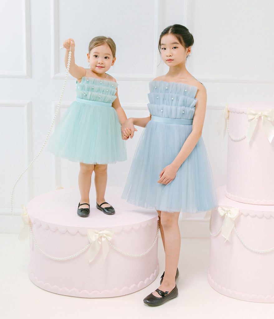 Adelaide Dress in Dusty Blue