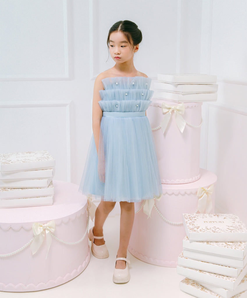 Adelaide Dress in Dusty Blue