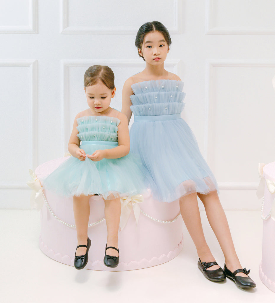 Adelaide Dress in Dusty Blue