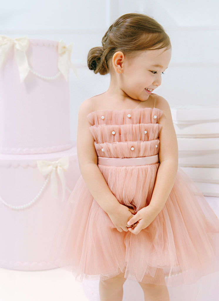 Adelaide Dress in Pinky Peach