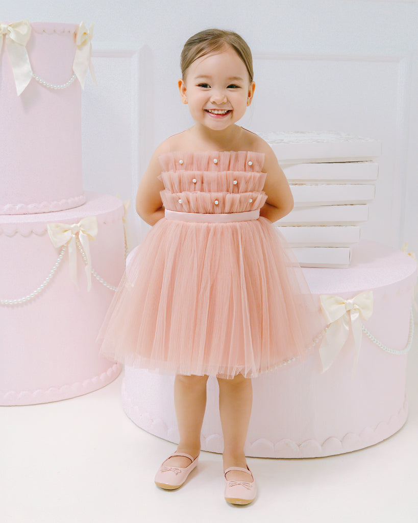 Adelaide Dress in Pinky Peach